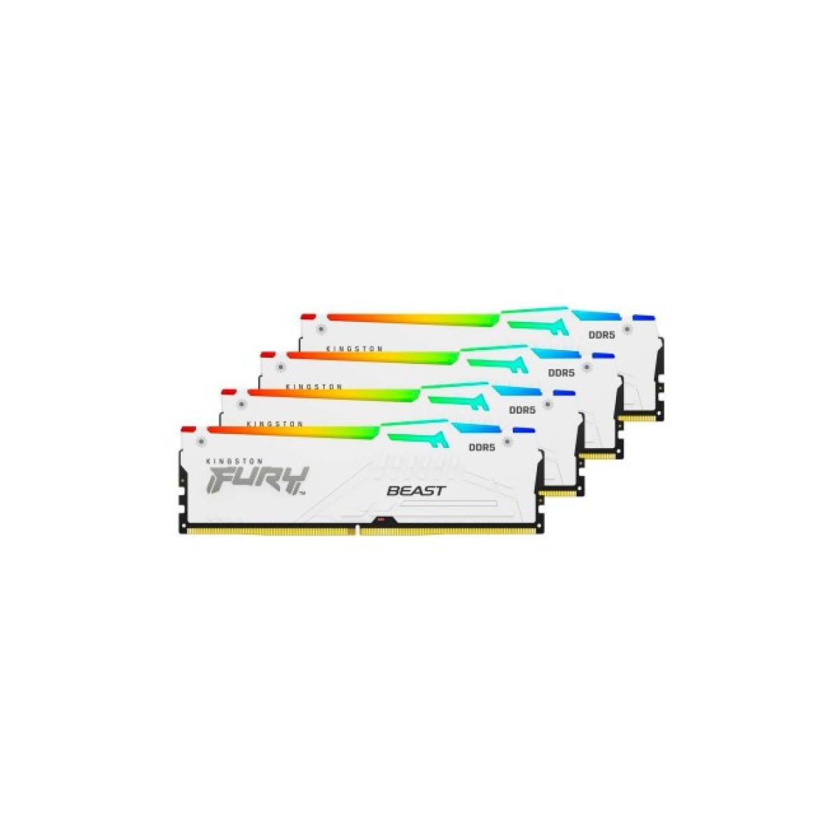 Модуль пам'яті для комп'ютера DDR5 128GB (4x32GB) 5600 MHz FURY Beast RGB White Kingston Fury (ex.HyperX) (KF556C40BWAK4-128) 98_98.jpg - фото 4