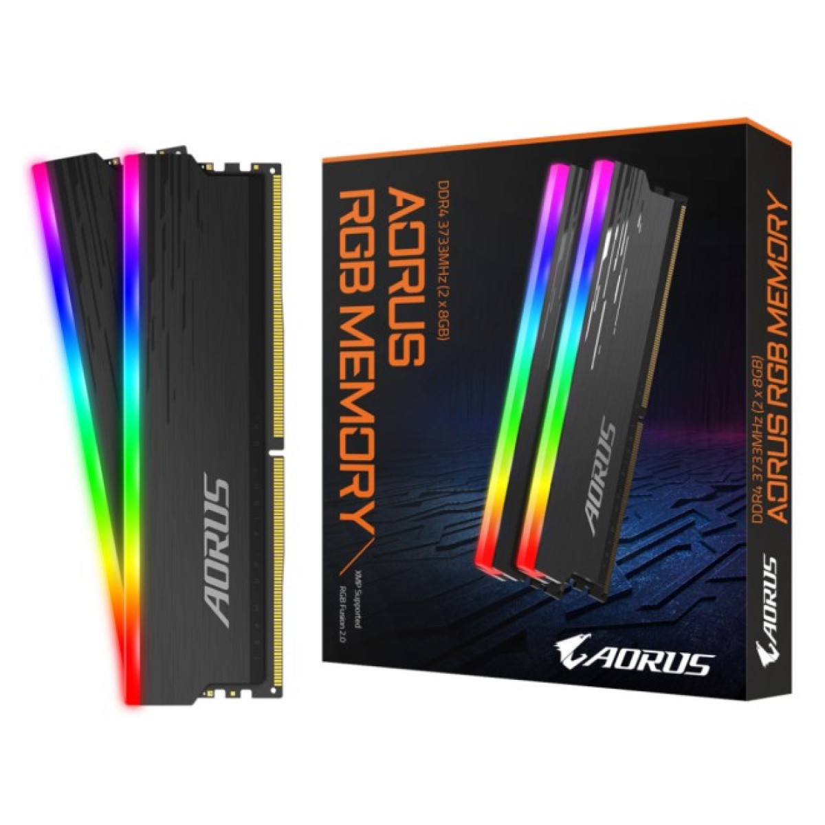 Модуль памяти для компьютера DDR4 16GB (2x8GB) 3733 MHz AORUS RGB Fusion 2.0 Memory boost GIGABYTE (GP-ARS16G37D) 256_256.jpg