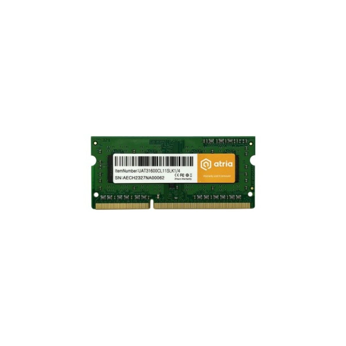 Модуль пам'яті для ноутбука SoDIMM DDR3 4GB 1600 MHz ATRIA (UAT31600CL11SLK1/4) 256_256.jpg