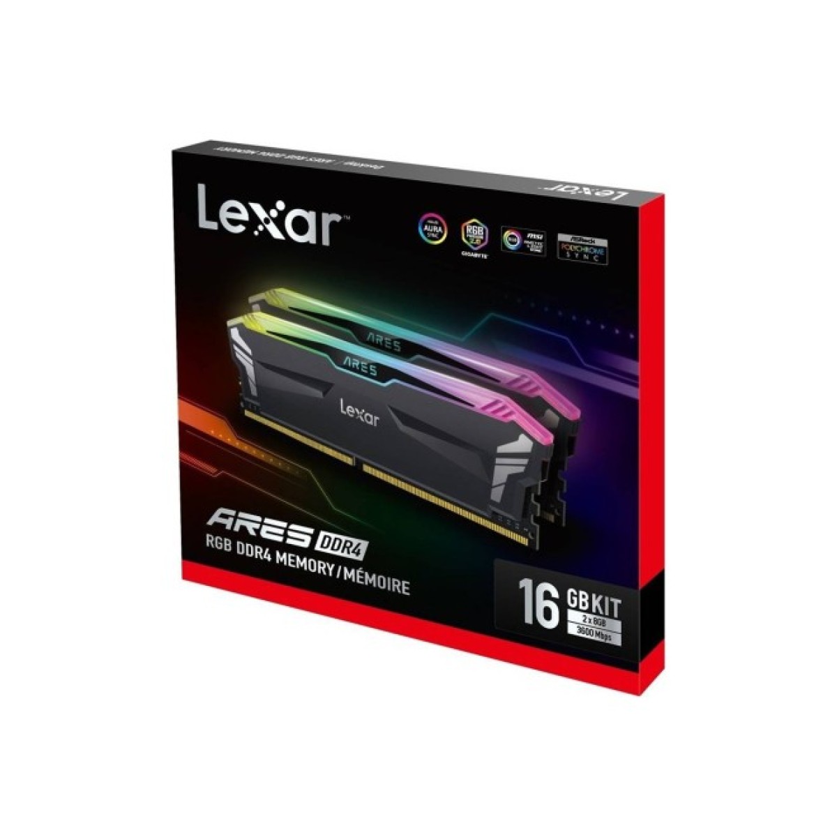 Модуль памяти для компьютера DDR4 32GB (2x16GB) 3600 MHz Ares RGB Black Lexar (LD4BU016G-R3600GDLA) 98_98.jpg - фото 5