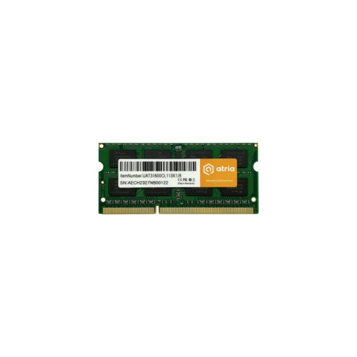 Модуль пам'яті для ноутбука SoDIMM DDR3 8GB 1600 MHz ATRIA (UAT31600CL11SK1/8) 256_256.jpg