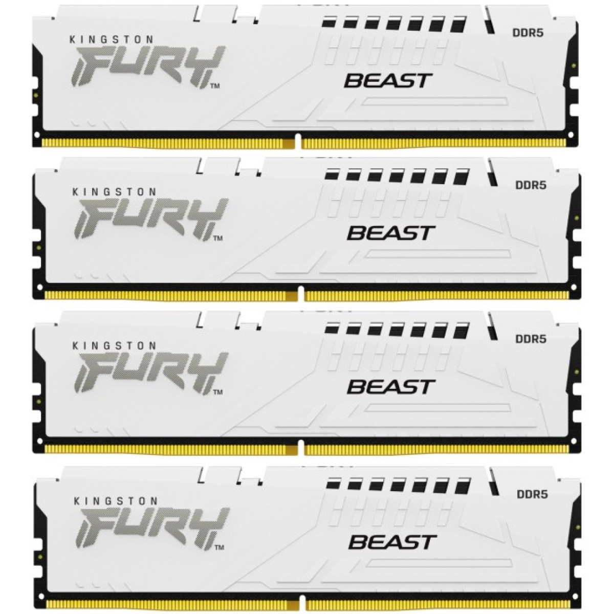 Модуль пам'яті для комп'ютера DDR5 128GB (4x32GB) 5600 MHz FURY Beast White Kingston Fury (ex.HyperX) (KF556C40BWK4-128) 256_256.jpg