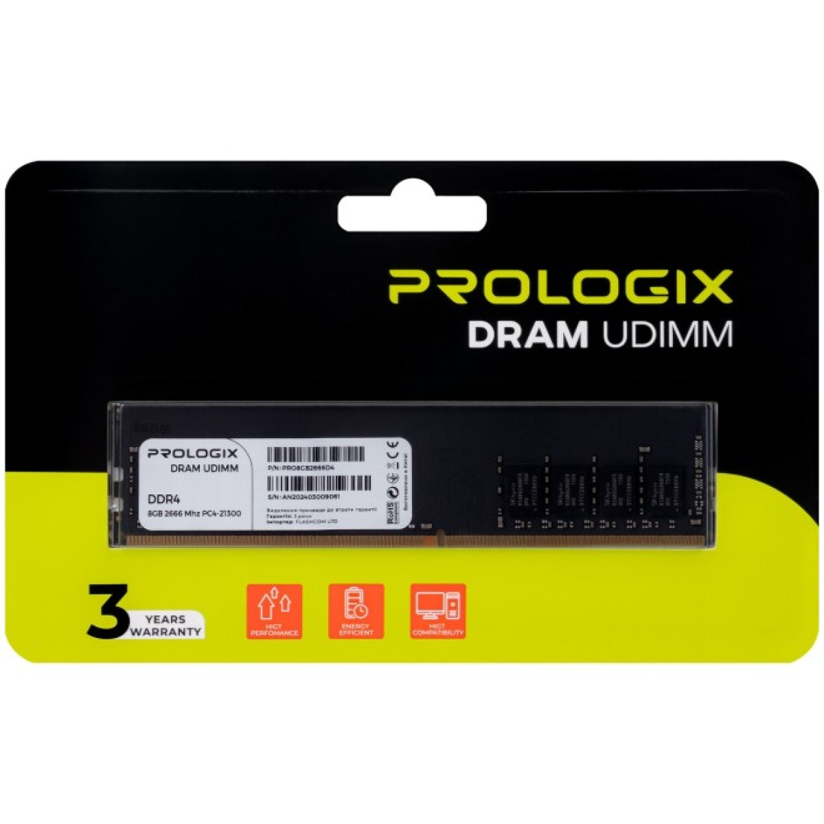 Модуль пам'яті для комп'ютера DDR4 8GB 2666 MHz Prologix (PRO8GB2666D4) 98_98.jpg - фото 3