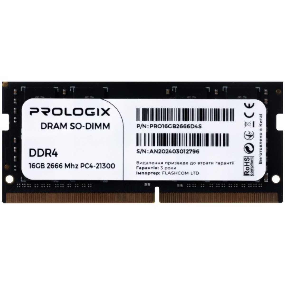 Модуль пам'яті для ноутбука SoDIMM DDR4 16GB 2666 MHz Prologix (PRO16GB2666D4S) 256_256.jpg