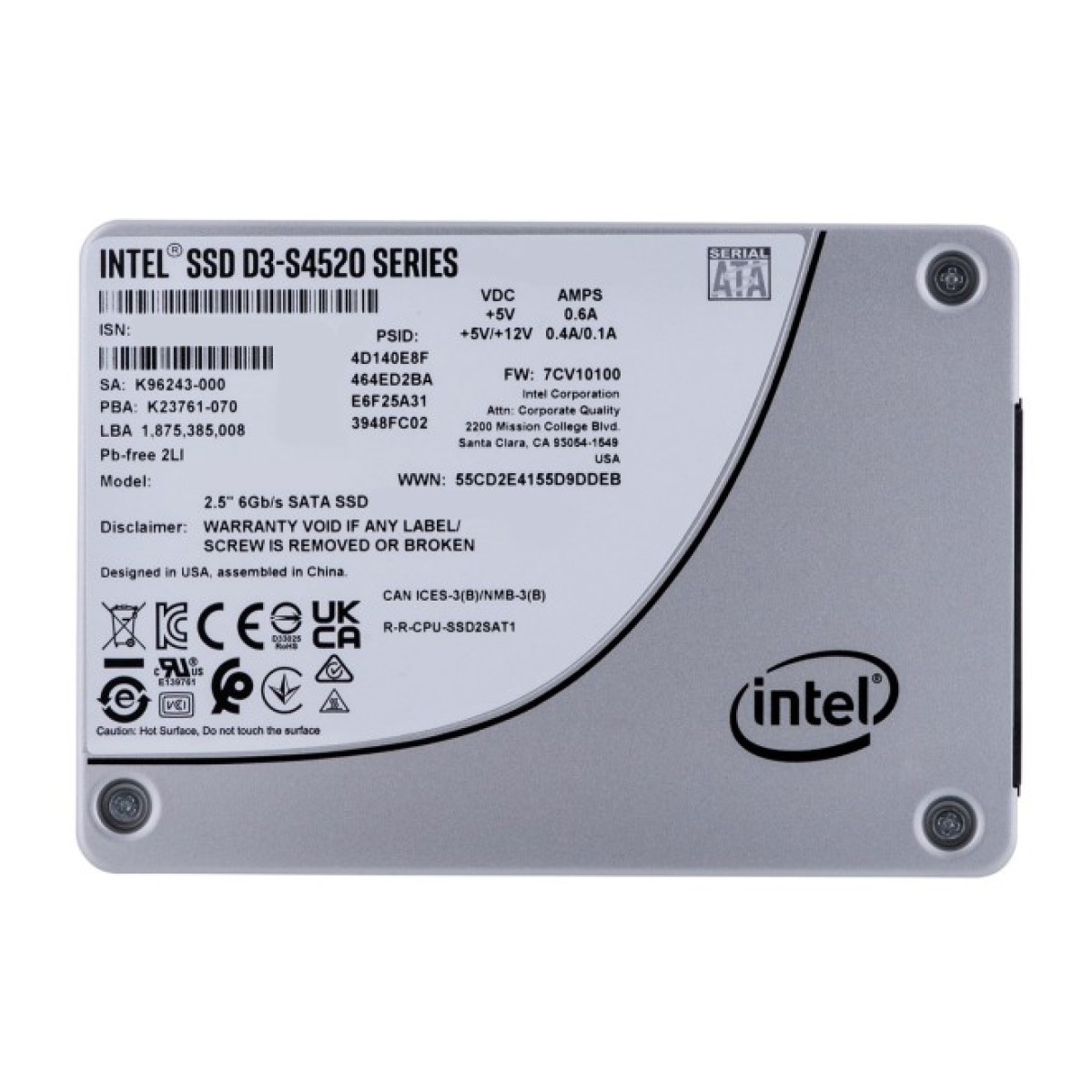 Накопитель SSD 2.5" 7.68TB D3-S4520 INTEL (SSDSC2KB076TZ01) 256_256.jpg