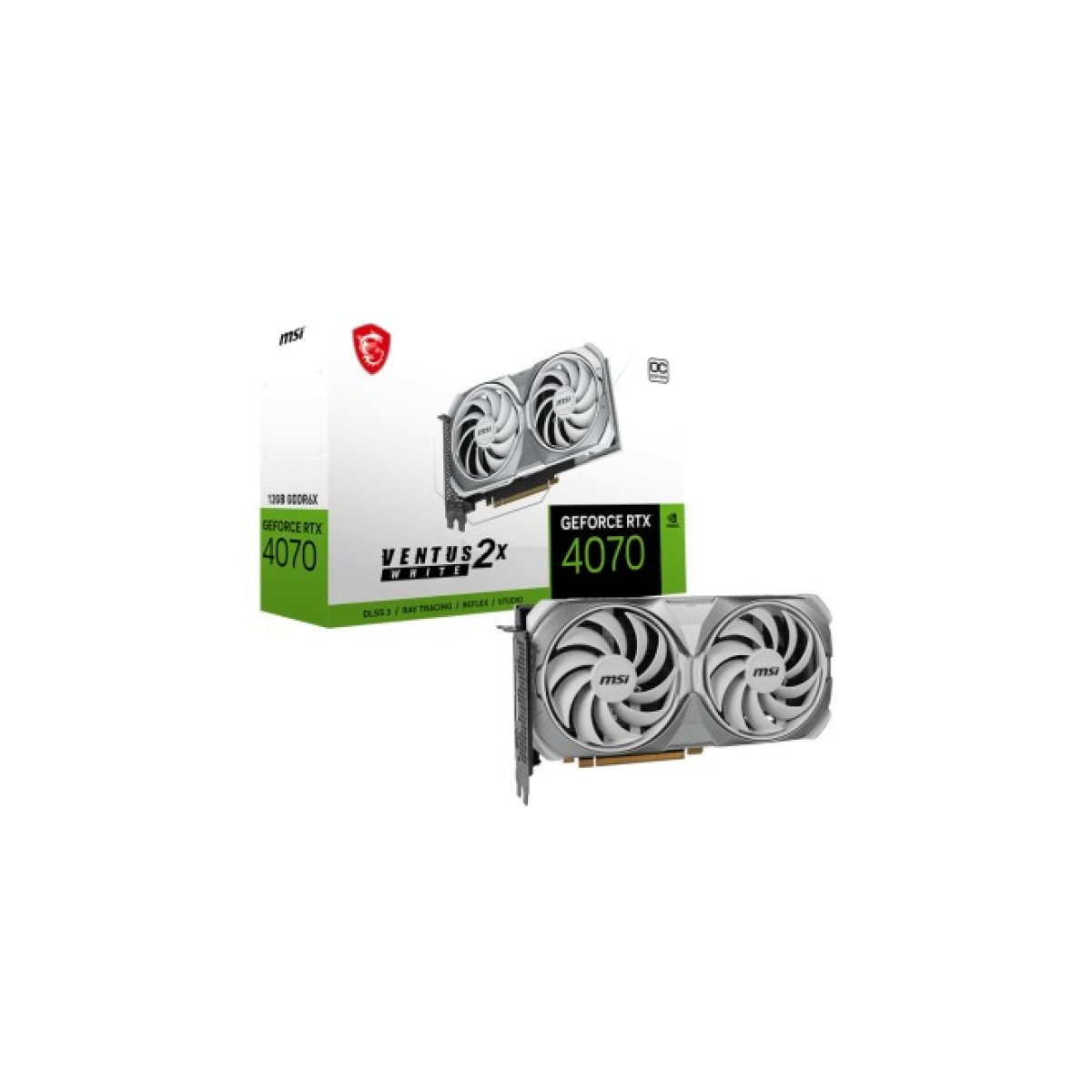 Відеокарта MSI GeForce RTX4070 12Gb VENTUS 2X WHITE OC (RTX 4070 VENTUS 2X WHITE 12G OC) 98_98.jpg - фото 3