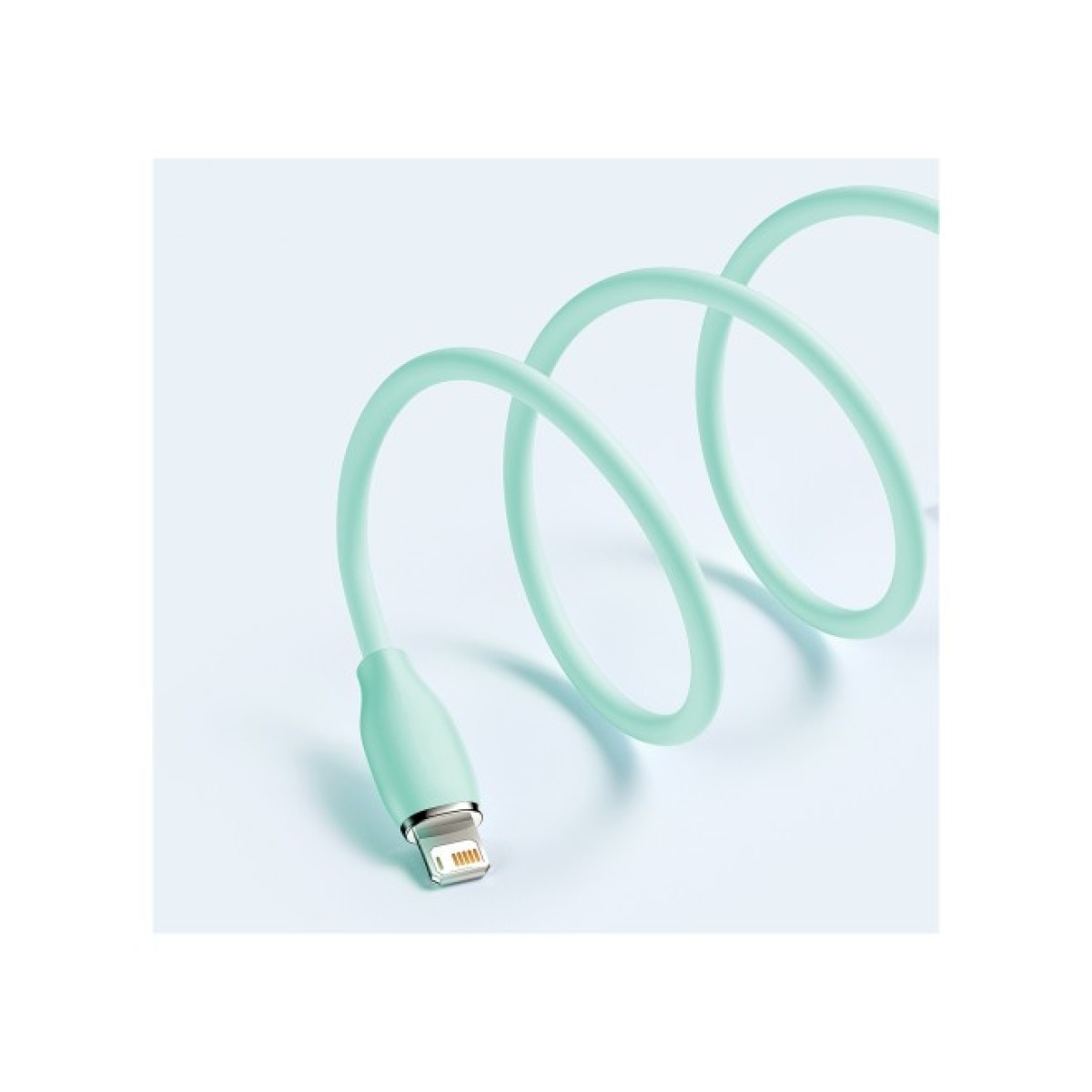 Дата кабель USB 2.0 AM to Lightning 2.0m 2.4A Jelly Liquid Silica Gel Green Baseus (CAGD000106) 98_98.jpg - фото 2