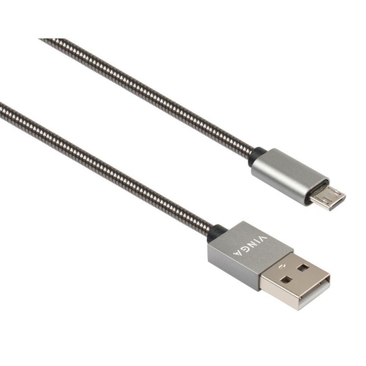 Дата кабель USB 2.0 AM to Micro 5P 1m stainless steel gray Vinga (VCPDCMSSJ1GR) 256_256.jpg