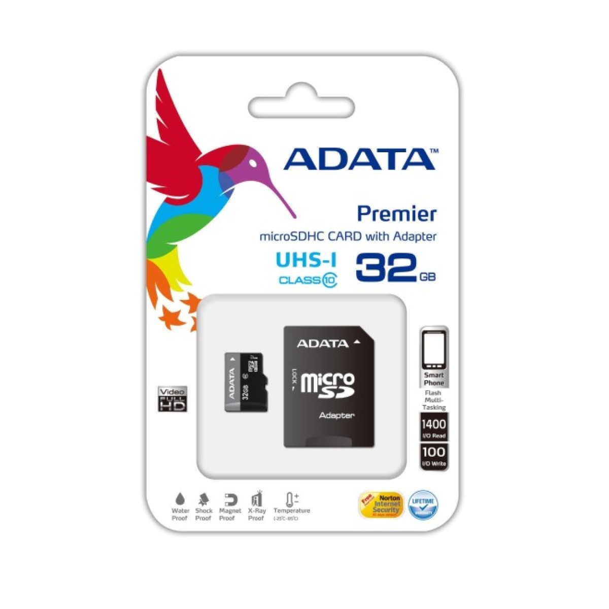 Карта памяти ADATA 32Gb microSDHC Ultra UHS-I +SD адаптер Class 10 (AUSDH32GUICL10-RA1) 98_98.jpg - фото 2