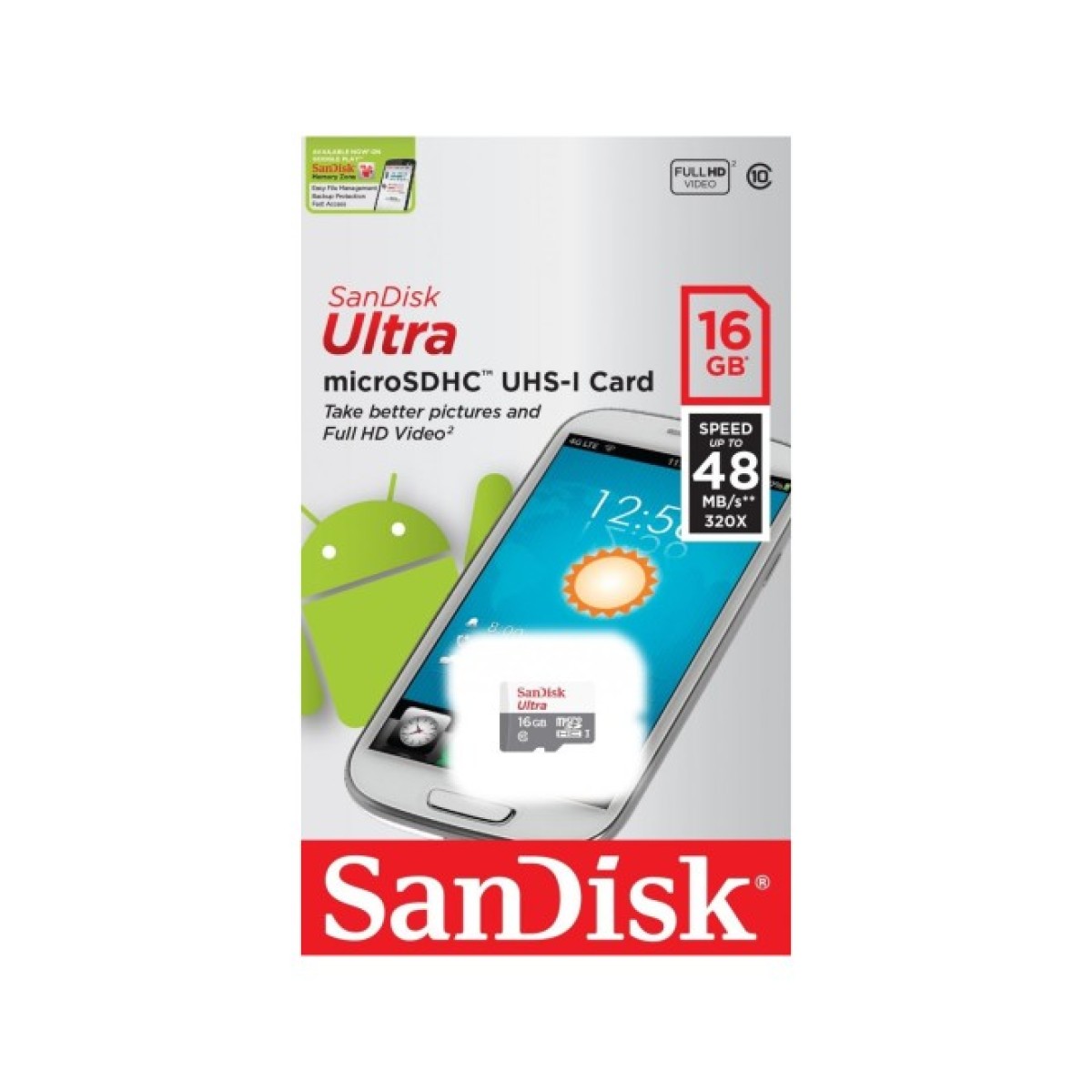 Карта пам'яті SanDisk 16GB Miсro-SDHC Class 10 UHS-I Ultra (SDSQUNS-016G-GN3MN) 98_98.jpg - фото 2