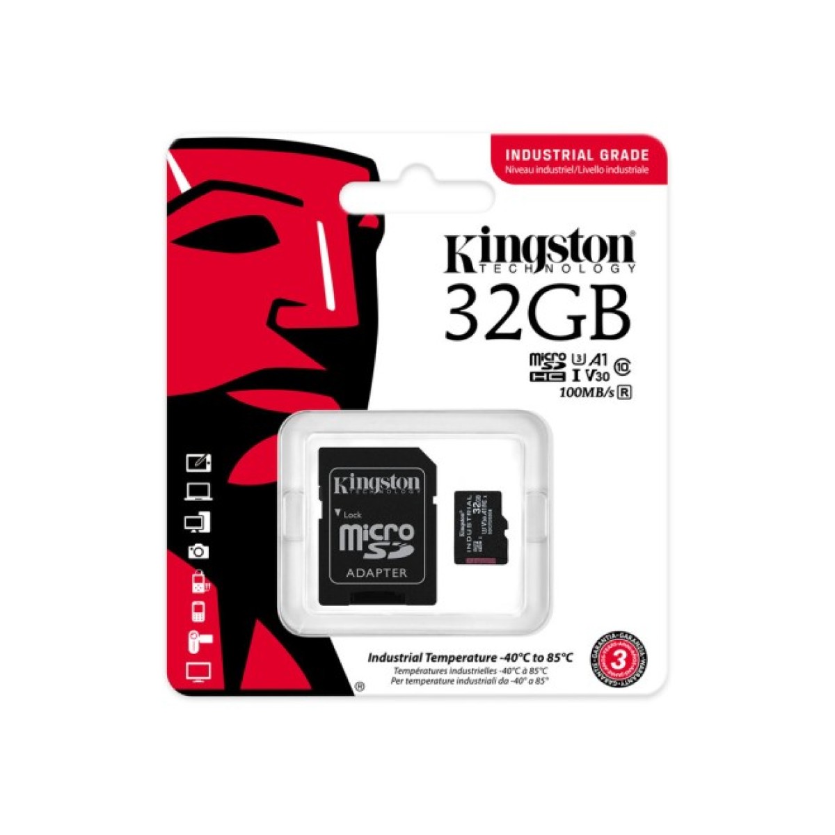 Карта пам'яті Kingston 32GB microSDHC class 10 UHS-I V30 A1 (SDCIT2/32GB) 98_98.jpg - фото 2