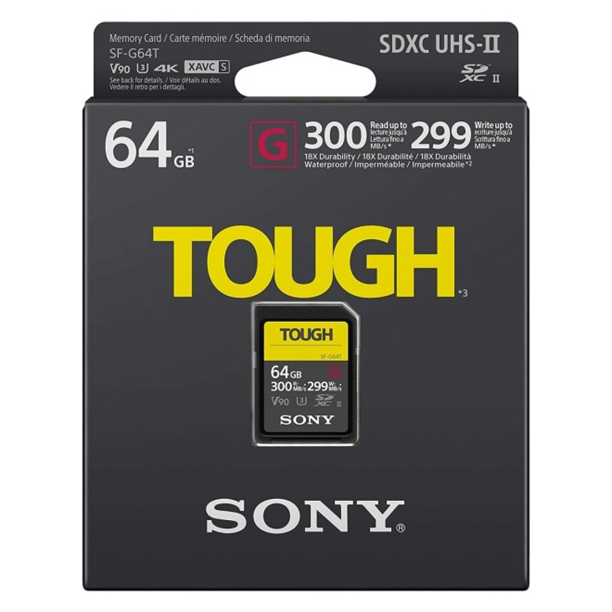 Карта пам'яті Sony 64GB SDXC class 10 UHS-II U3 V90 Tough (SF64TG) 98_98.jpg - фото 2