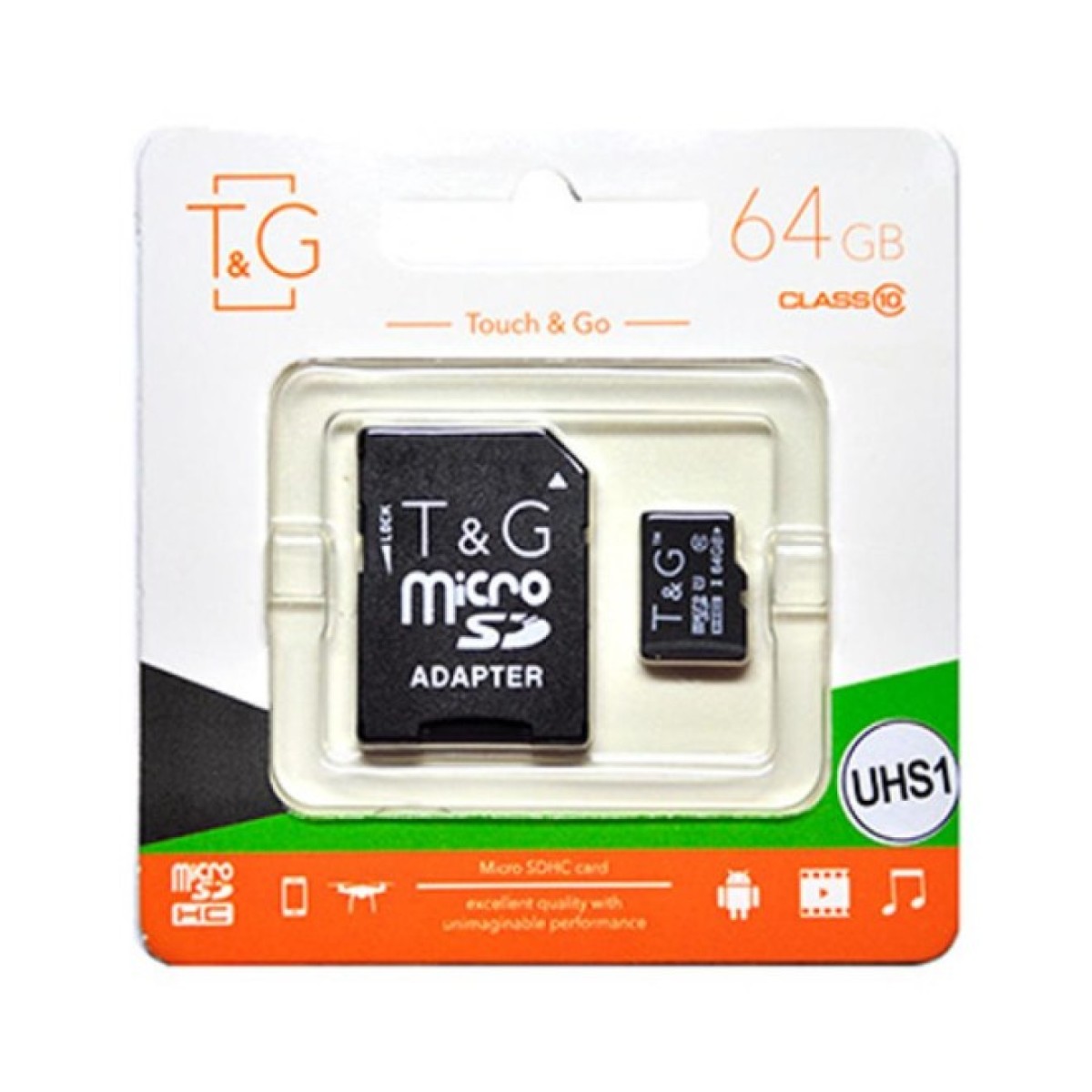 Карта пам'яті T&G 64GB microSDXC class 10 UHS-I (TG-64GBSDCL10-01) 256_256.jpg