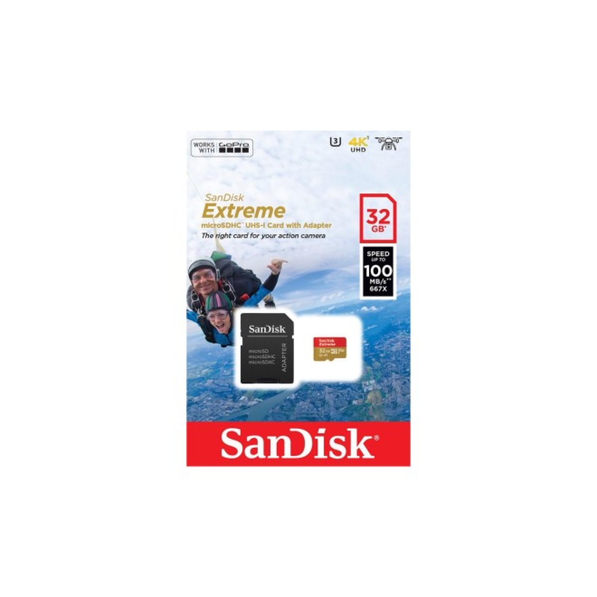 Карта пам'яті SanDisk 32GB microSD class 10 V30 A1 UHS-I U3 Extreme Action (SDSQXAF-032G-GN6AA) 98_98.jpg - фото 2