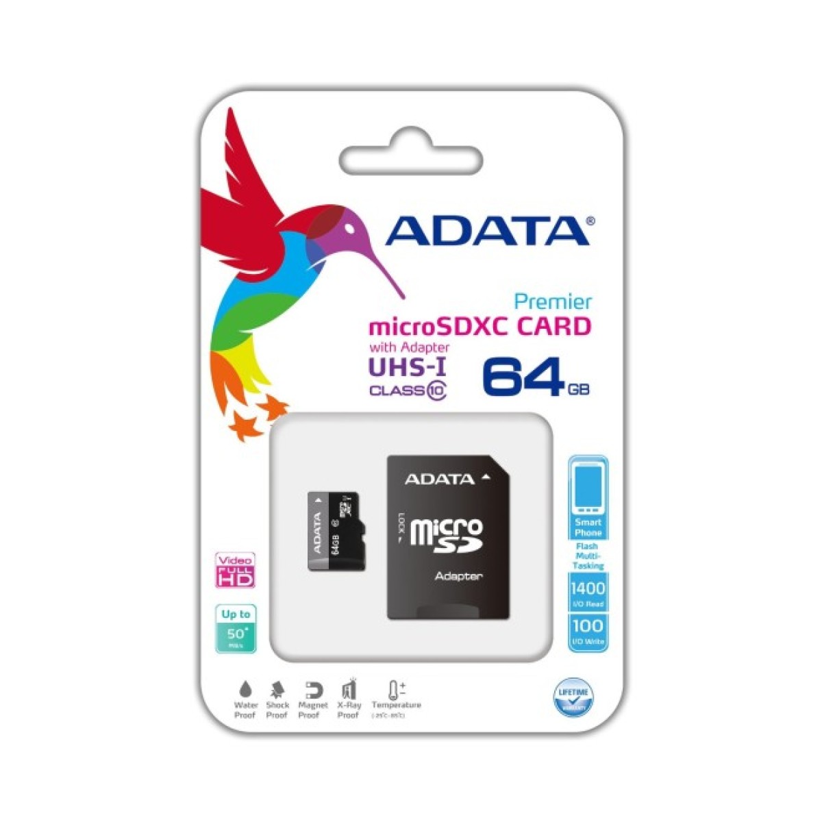 Карта пам'яті ADATA 64GB microSD class 10 UHS-I (AUSDX64GUICL10-RA1) 98_98.jpg - фото 2