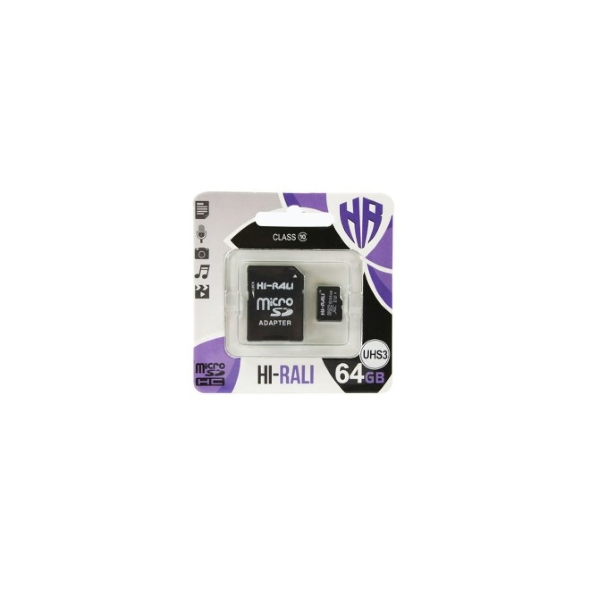 Карта пам'яті Hi-Rali 64GB microSD class10 UHS-I U3 (HI-64GBSDU3CL10-01) 256_256.jpg