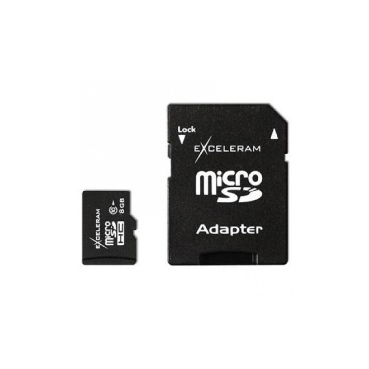 Карта пам'яті eXceleram 8Gb microSDHC class 10 c адаптером SD (MSD0810V) 256_256.jpg