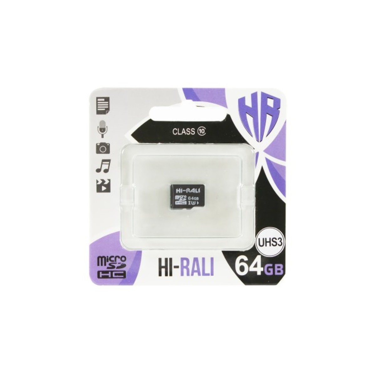 Карта пам'яті Hi-Rali 64GB microSD class10 UHS-I U3 (HI-64GBSDU3CL10-00) 256_256.jpg