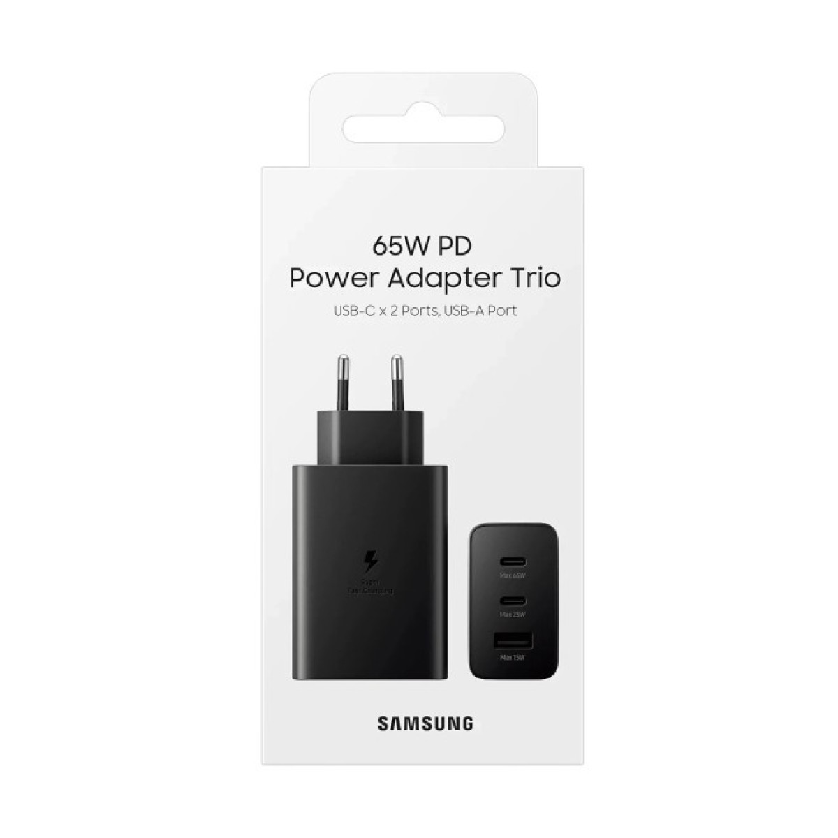 Зарядное устройство Samsung 2xUSB-С 65W PD PPS/USB-A Black (EP-T6530NBEGEU) 98_98.jpg - фото 2