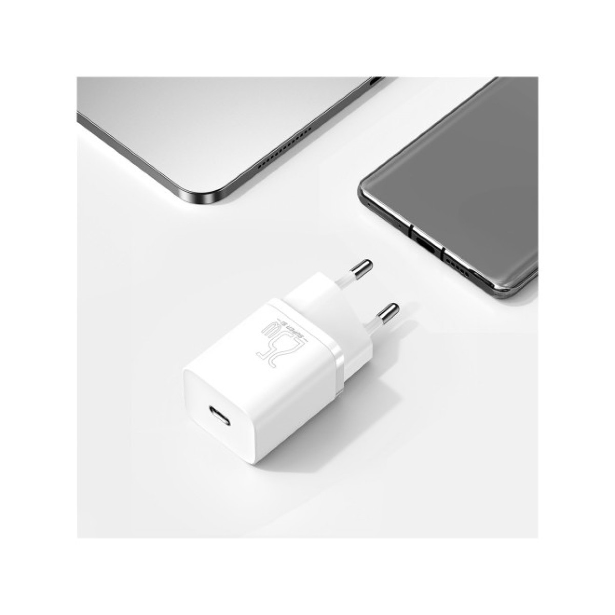 Зарядний пристрій Baseus 1xUSB 25W (USB-C) + Cable Type-C white (TZCCSUP-L02) 98_98.jpg - фото 6