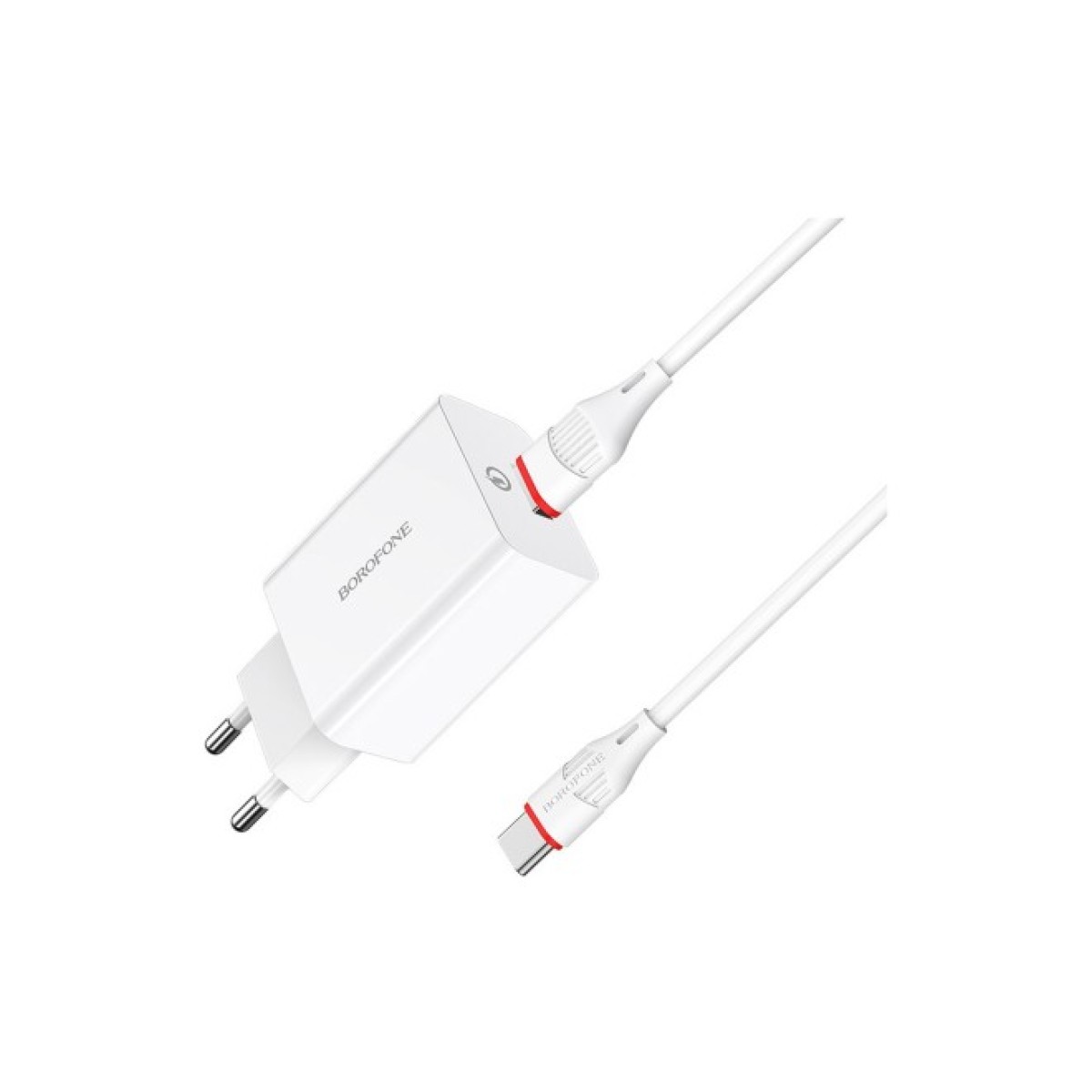 Зарядное устройство BOROFONE BA21A Long journey single port QC3.0 charger set (Type-C) White (BA21ACW) 98_98.jpg - фото 3