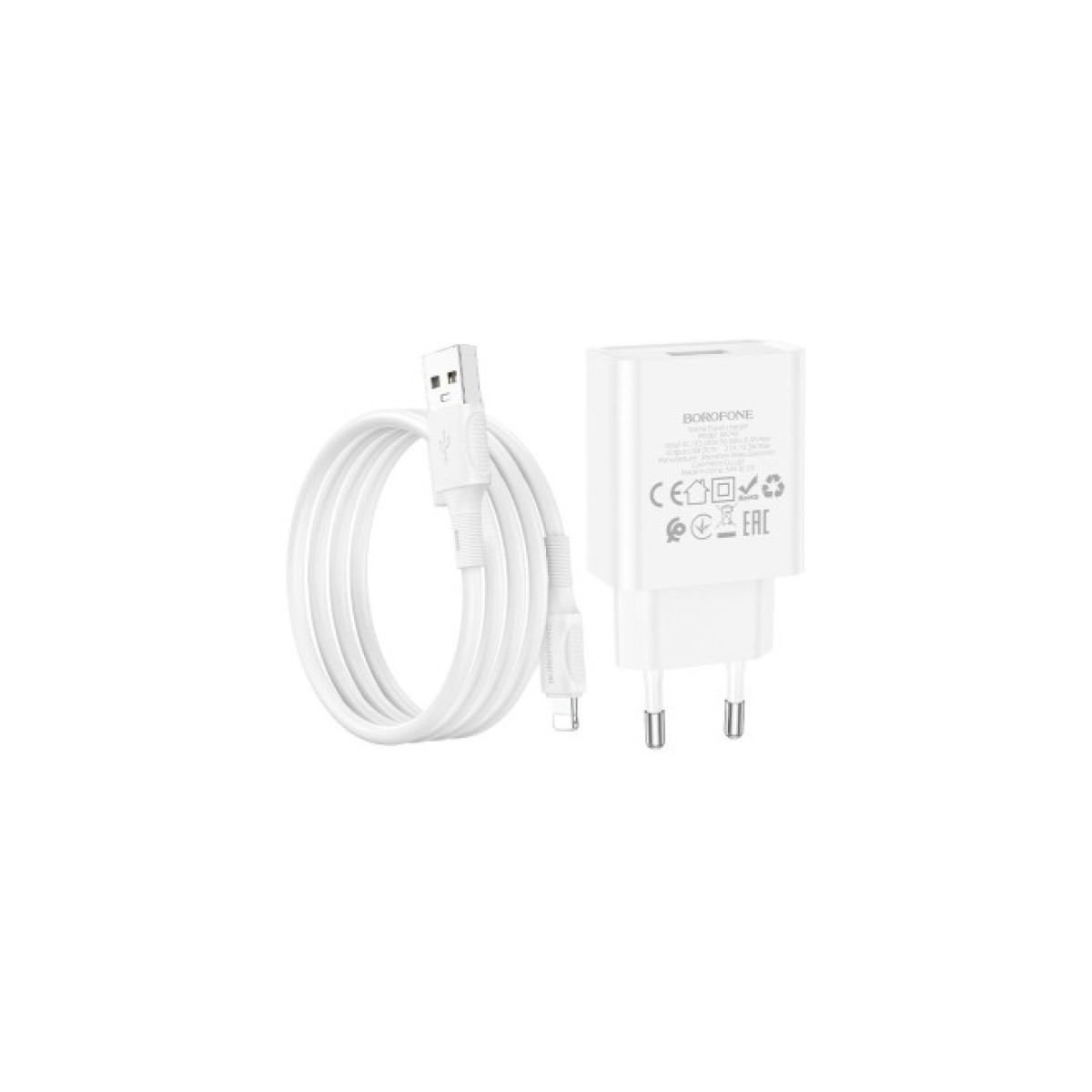 Зарядное устройство BOROFONE BA74A Aspirer single port charger set(iP) White (BA74ALW) 98_98.jpg - фото 1