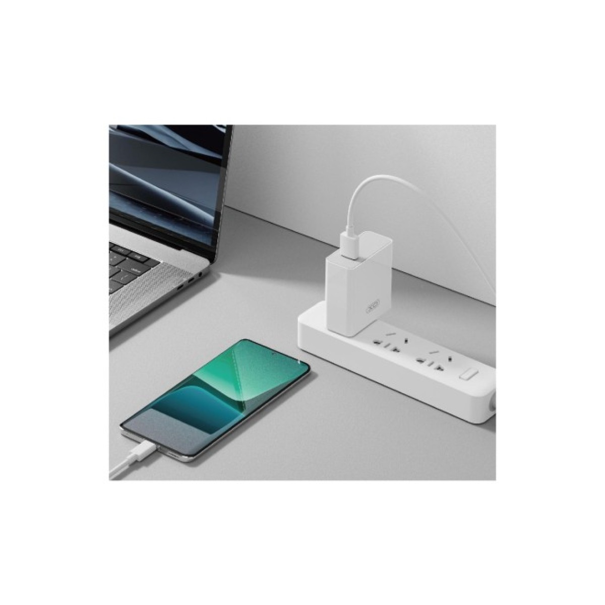 Зарядное устройство XO L128 120W with cable Type-C white (XO-L128-WH) 98_98.jpg - фото 2