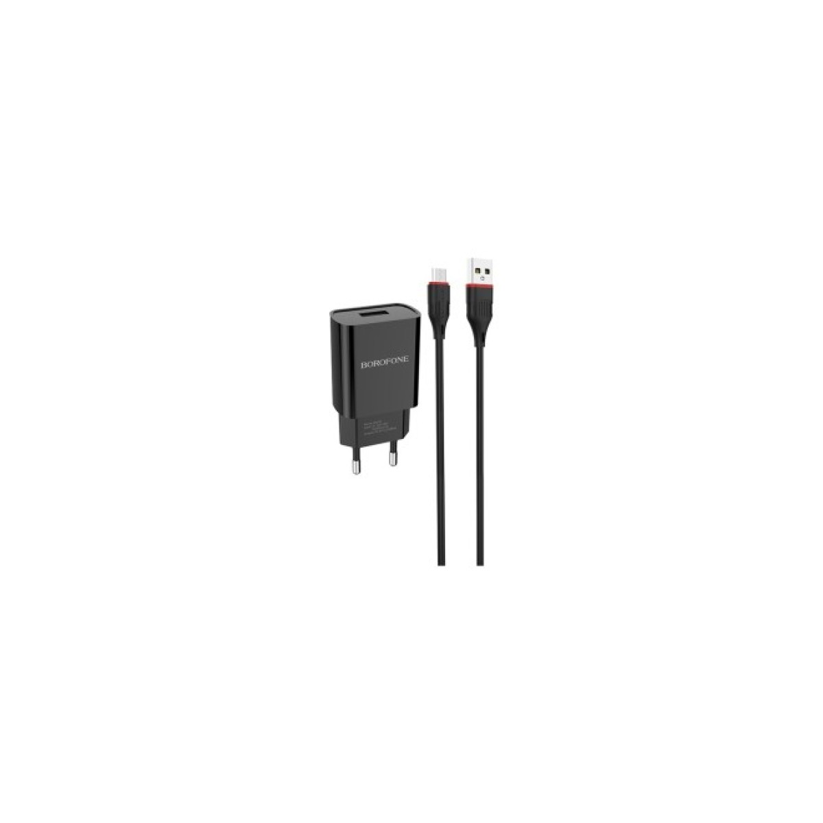 Зарядное устройство BOROFONE BA20A Sharp single port charger set (Micro) Black (BA20AMB) 98_98.jpg - фото 1