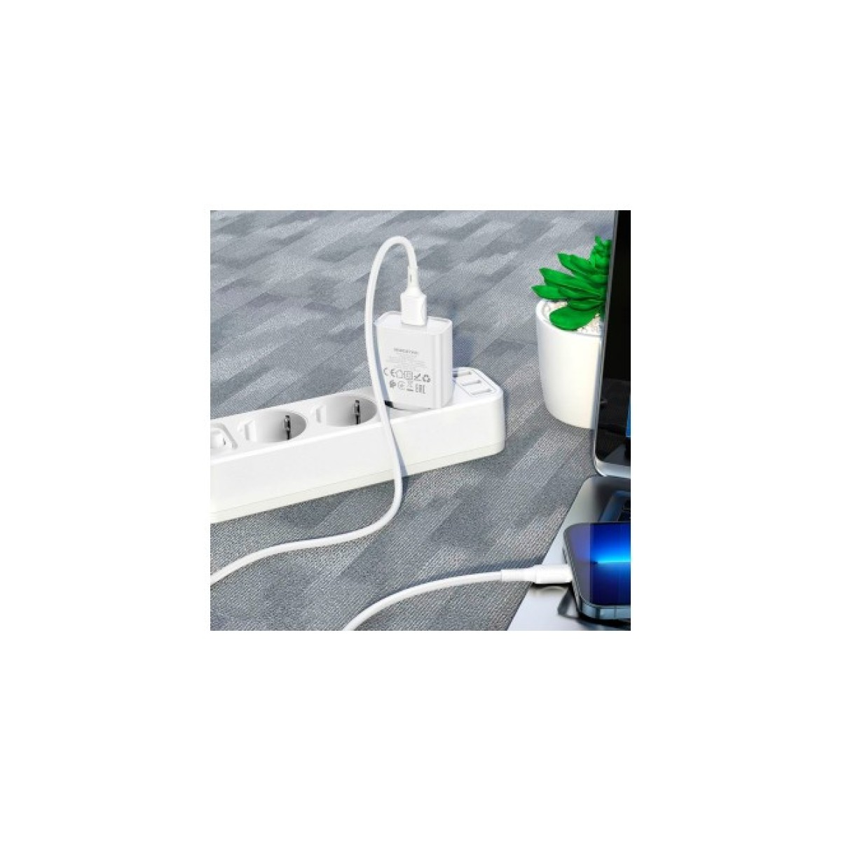 Зарядное устройство BOROFONE BA74A Aspirer single port charger set(iP) White (BA74ALW) 98_98.jpg - фото 6