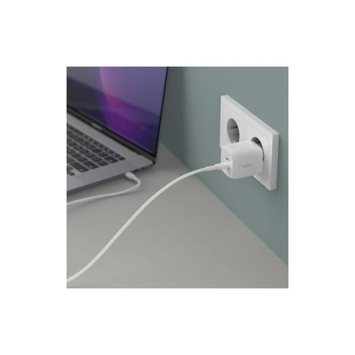 Зарядное устройство Belkin 45W 2хUSB-С GAN PD PPS white (WCH011VFWH) 98_98.jpg - фото 3