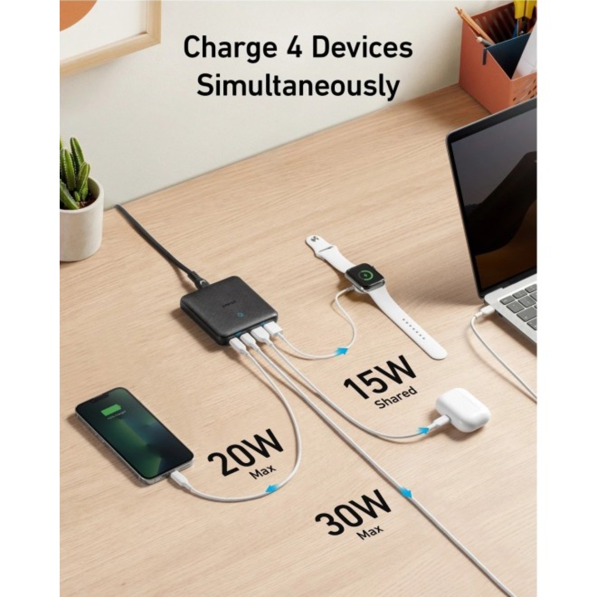 Зарядний пристрій Anker PowerPort 543 Atom III Slim 4 - 65W 22xUSB-C PIQ3.0 (A2046G12) 98_98.jpg - фото 5