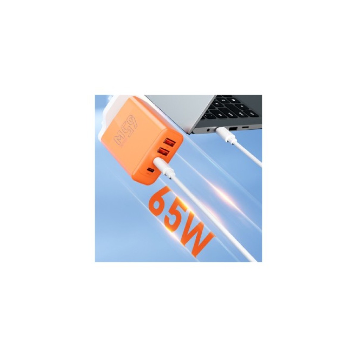 Зарядний пристрій Proda AZEADA Seagulls AZ-19 GaN5 65W USB-A (QC4.0) USB-C (PD3.0) orange (AZ-19-OR) 98_98.jpg - фото 2