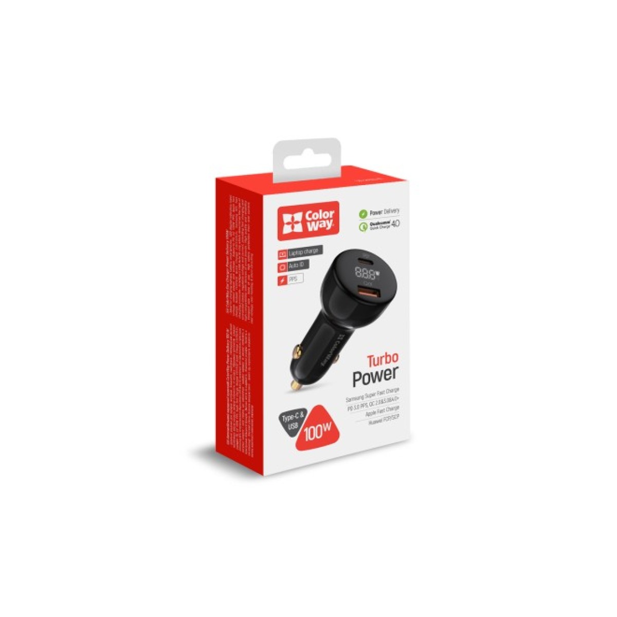 Зарядний пристрій ColorWay Power Delivery PPS USB (USB-A + USB-C) (100W) Black (CW-CHA044PD-BK) 98_98.jpg - фото 9