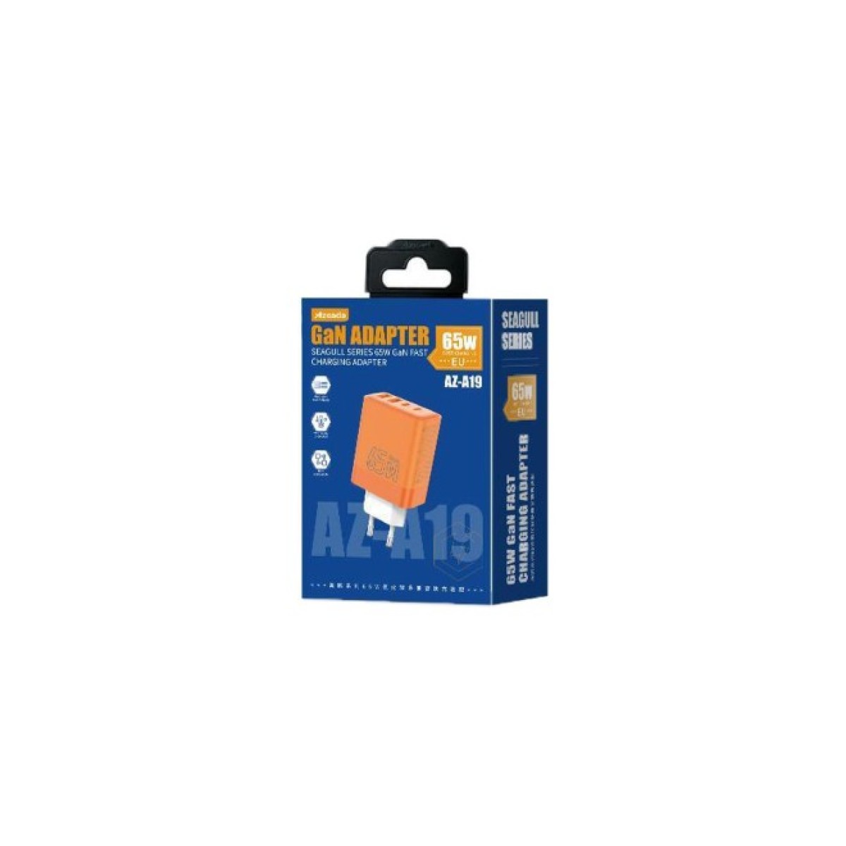 Зарядний пристрій Proda AZEADA Seagulls AZ-19 GaN5 65W USB-A (QC4.0) USB-C (PD3.0) orange (AZ-19-OR) 98_98.jpg - фото 5