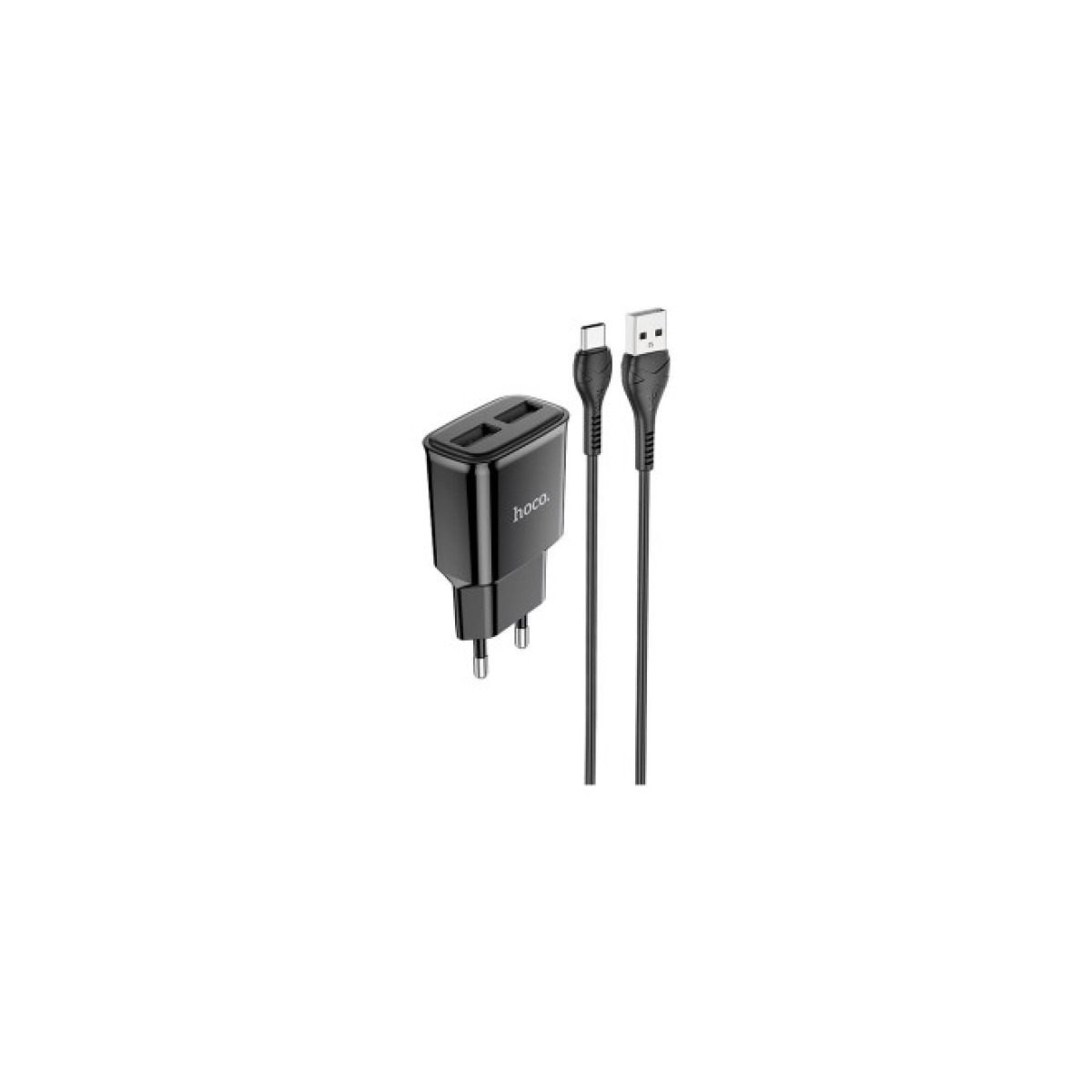 Зарядний пристрій HOCO C88A Star round dual port charger set(Type-C) Black (6931474749543) 98_98.jpg - фото 1