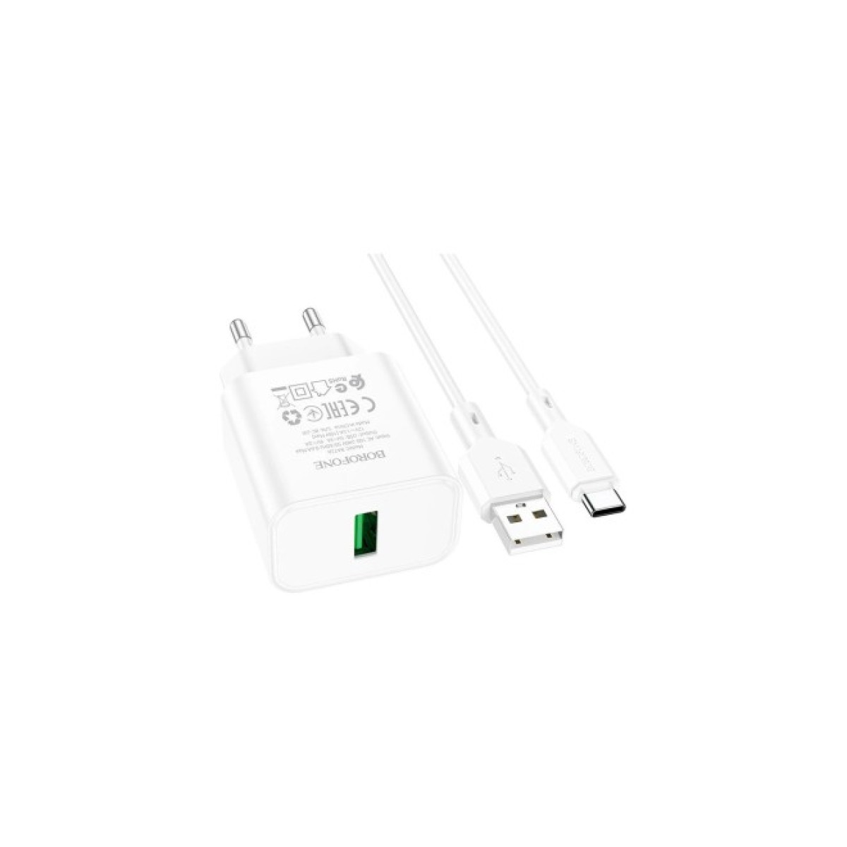 Зарядное устройство BOROFONE BA72A charger set (Type-C) White (BA72ACW) 98_98.jpg - фото 1