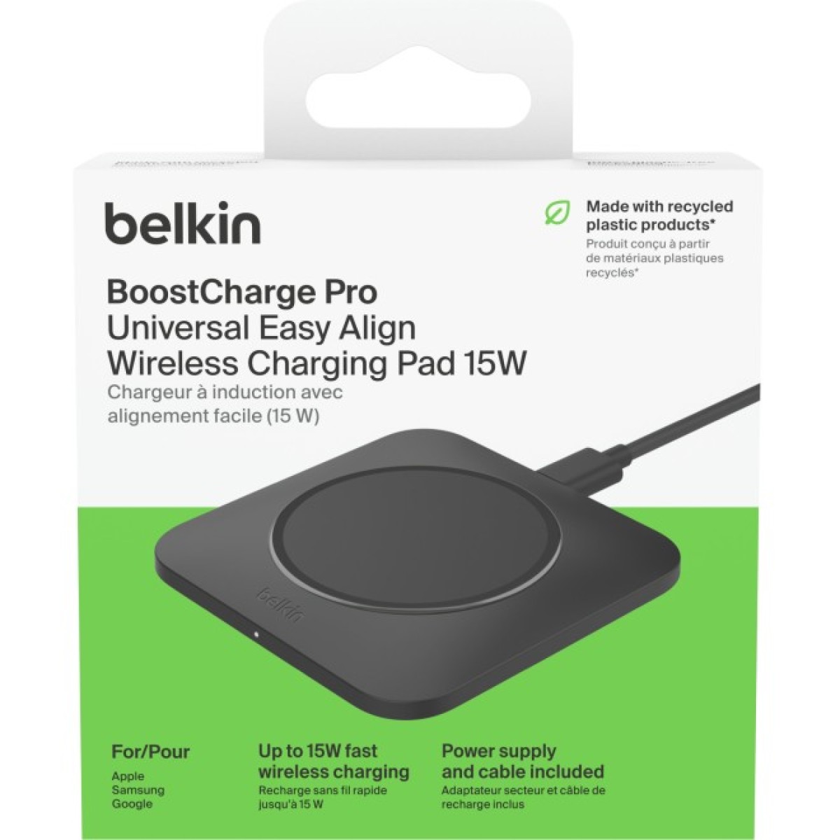 Зарядний пристрій Belkin 15W Pad Easy Align Black (WIA007VFBK) 98_98.jpg - фото 9