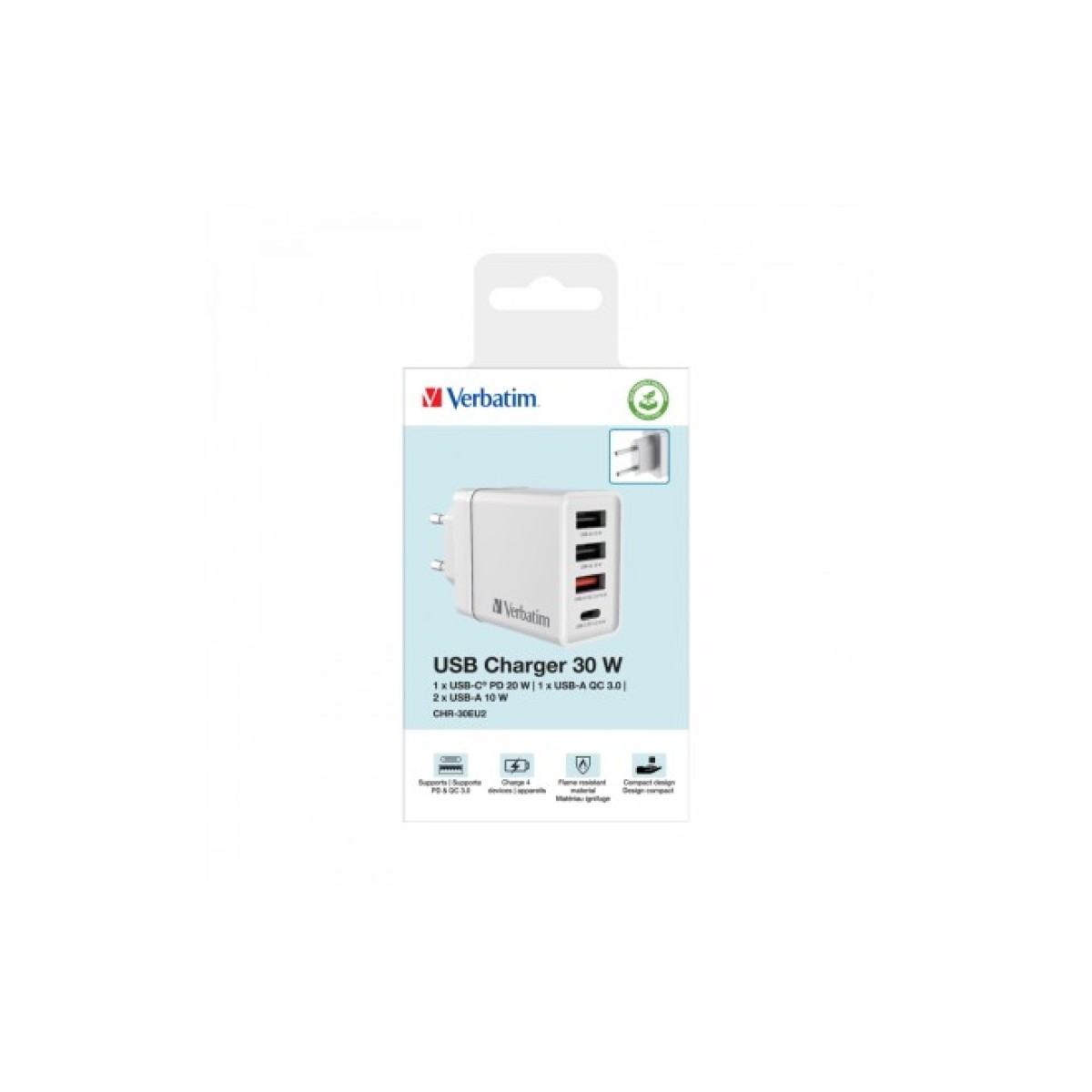 Зарядний пристрій Verbatim USB 30W PD3.0 4-ports white (49701) 98_98.jpg - фото 7