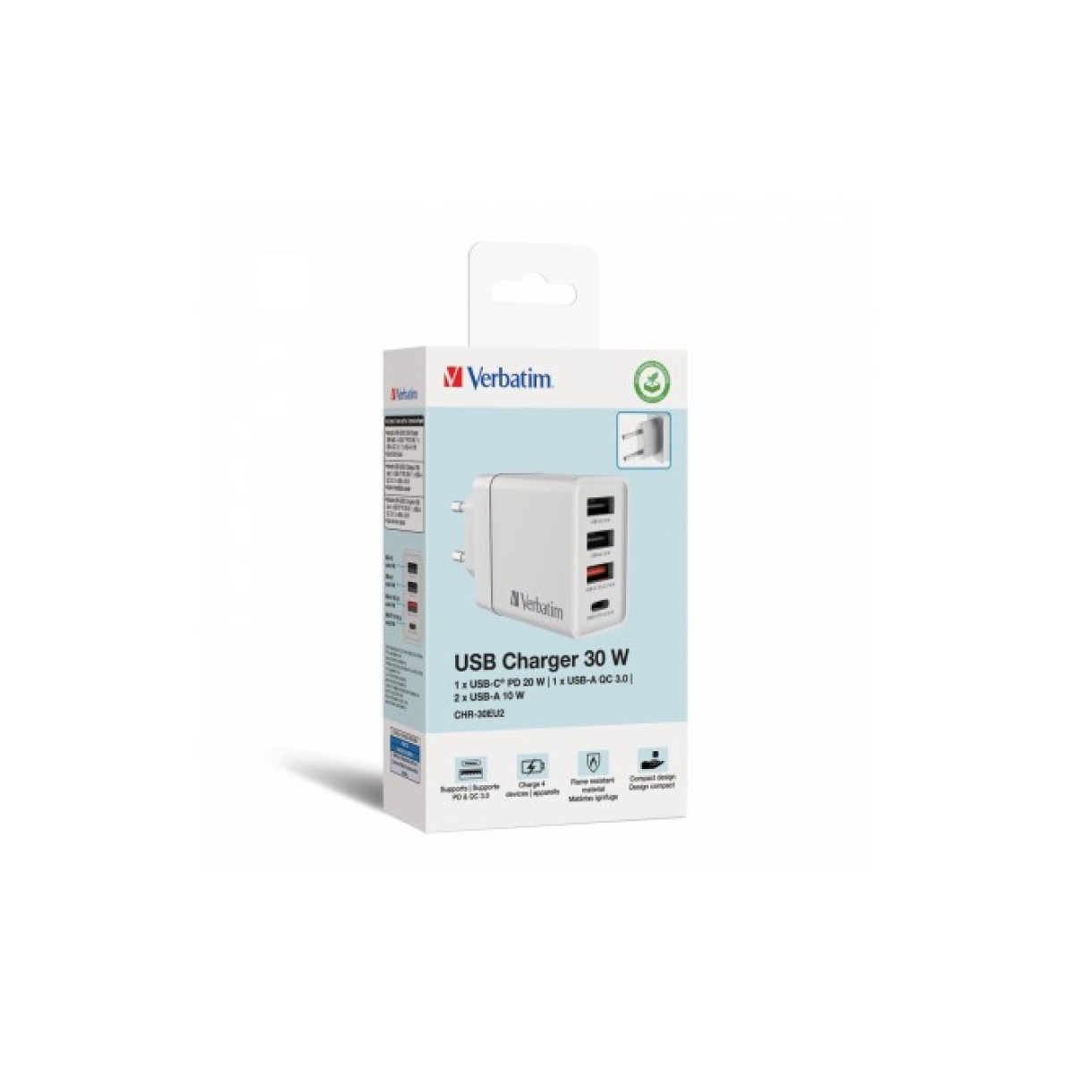 Зарядний пристрій Verbatim USB 30W PD3.0 4-ports white (49701) 98_98.jpg - фото 8