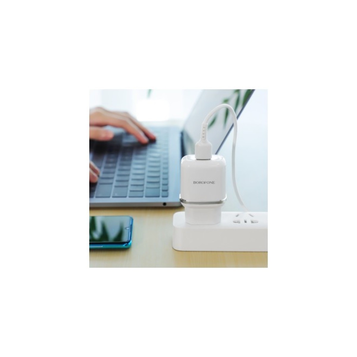 Зарядное устройство BOROFONE BA36A High speed single port QC3.0 charger set(Type-C) White (BA36ACW) 98_98.jpg - фото 2