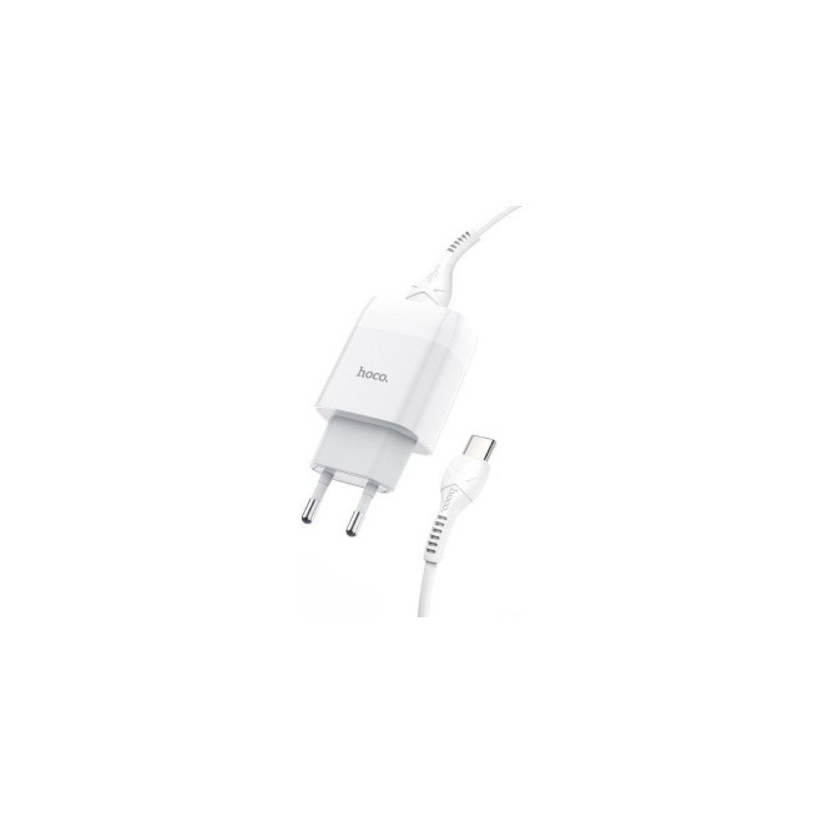 Зарядное устройство HOCO C72A Glorious single port charger set(Type-C) White (6931474713018) 98_98.jpg - фото 2