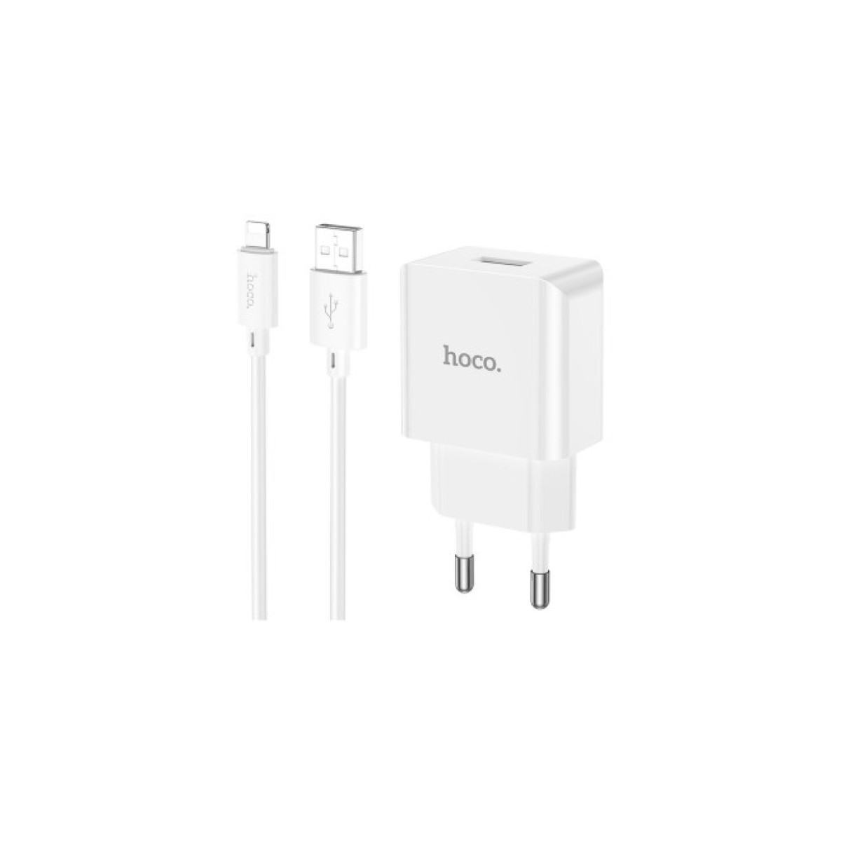 Зарядний пристрій HOCO C106A charger set(iP) White (6931474783899) 98_98.jpg - фото 4