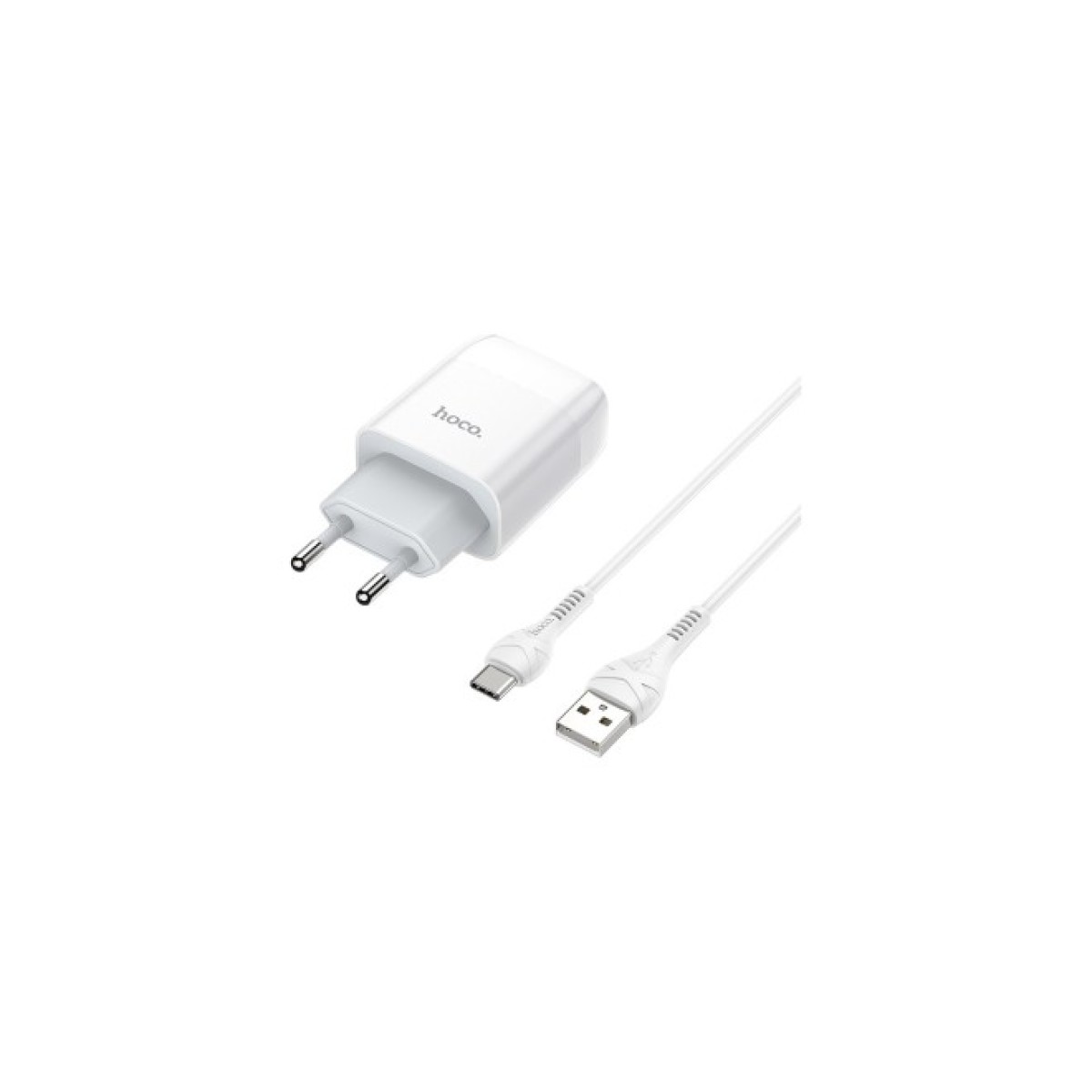 Зарядное устройство HOCO C73A Glorious dual port charger set(Type-C) White (6931474713070) 98_98.jpg - фото 3