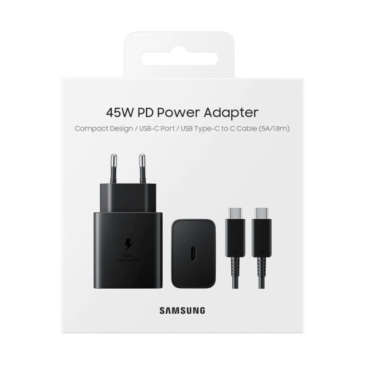 Зарядний пристрій Samsung 45W Compact Power Adapter (w C to C Cable) Black (EP-T4510XBEGRU) 98_98.jpg - фото 2