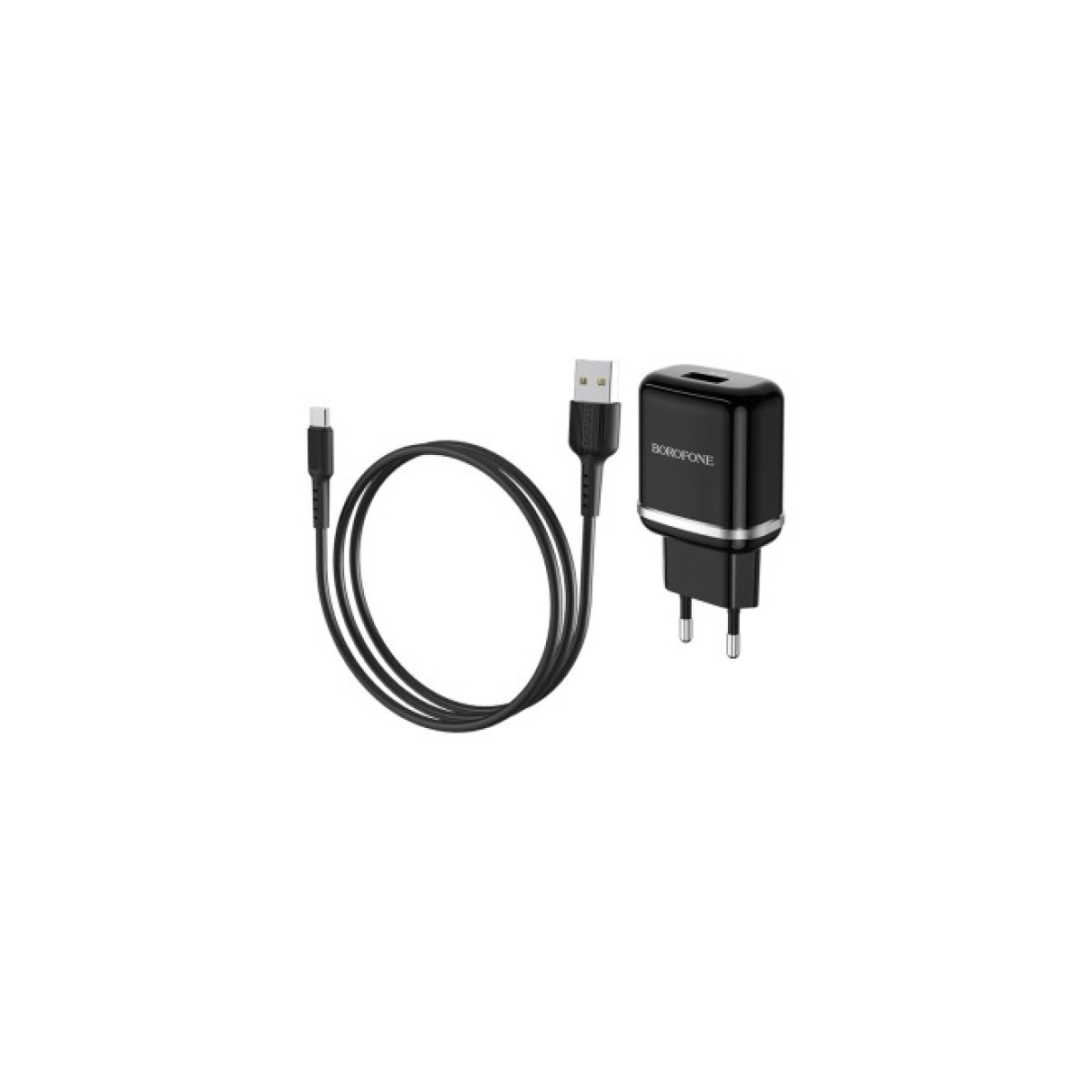 Зарядний пристрій BOROFONE BA36A High speed single port QC3.0 charger set(Type-C) Black (BA36ACB) 98_98.jpg - фото 1