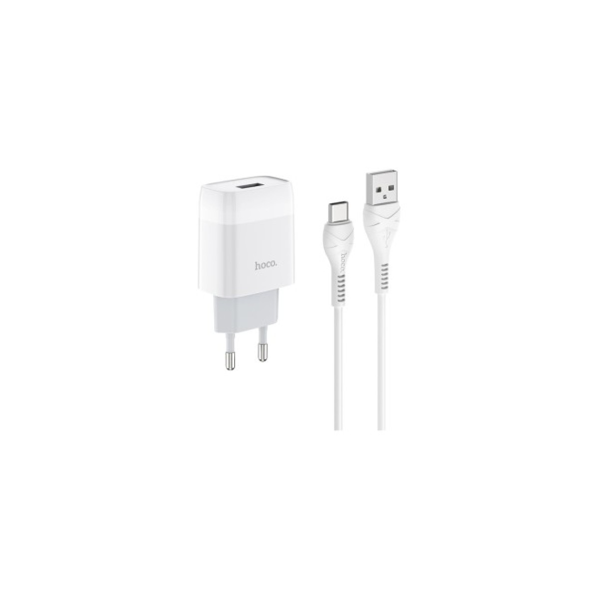 Зарядное устройство HOCO C72A Glorious single port charger set(Type-C) White (6931474713018) 98_98.jpg - фото 1