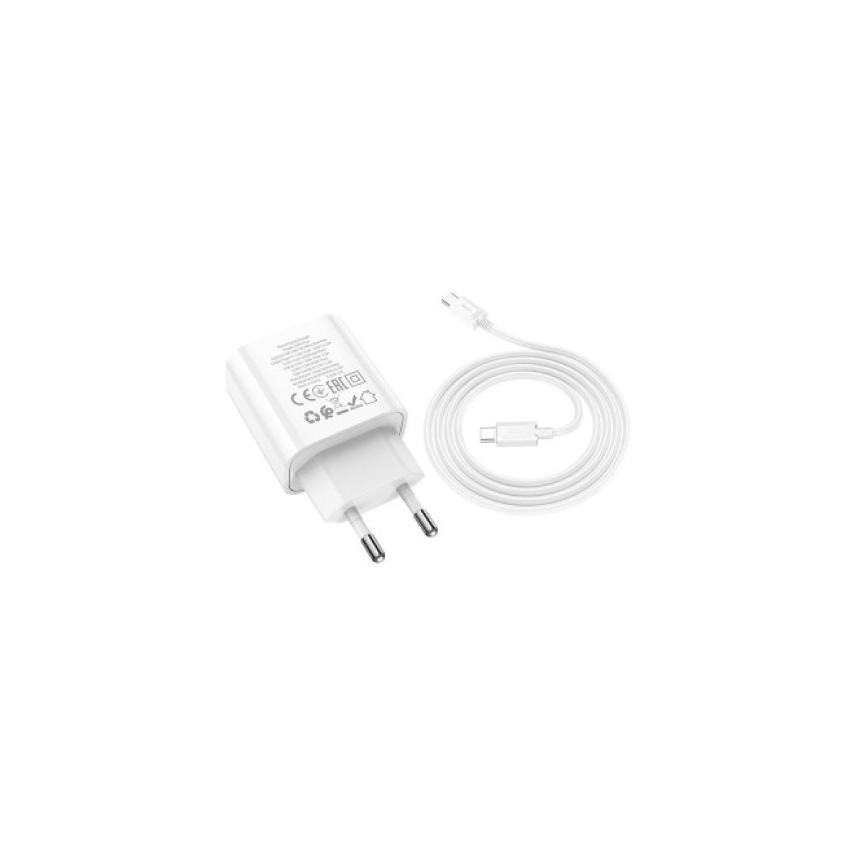 Зарядное устройство HOCO C80A Plus Rapido PD20W+QC3.0 charger set(C to C) White (6931474779908) 98_98.jpg - фото 7