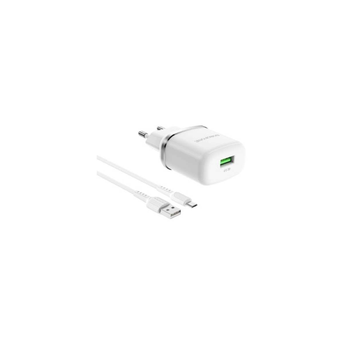 Зарядное устройство BOROFONE BA36A High speed single port QC3.0 charger set(Micro) White (BA36AMW) 98_98.jpg - фото 3
