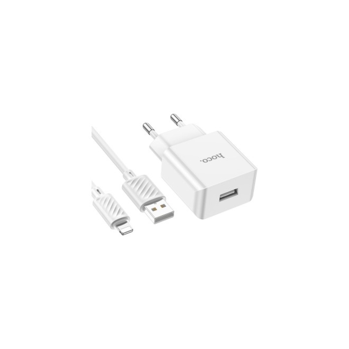 Зарядний пристрій HOCO C106A charger set(iP) White (6931474783899) 98_98.jpg - фото 6