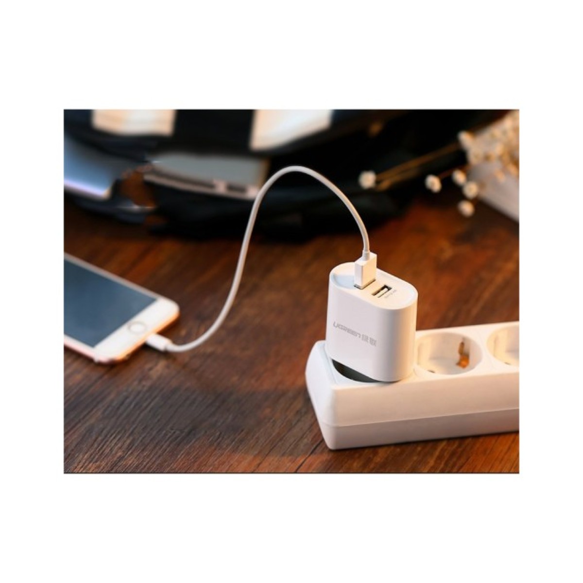 Зарядний пристрій Ugreen CD104 2xUSB 3.4A Charger (White) (20384) 98_98.jpg - фото 4